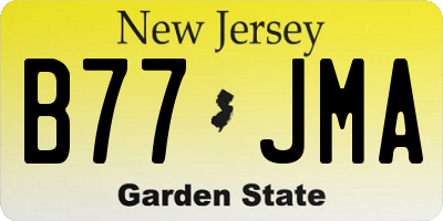 NJ license plate B77JMA