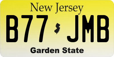 NJ license plate B77JMB