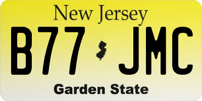 NJ license plate B77JMC