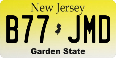 NJ license plate B77JMD