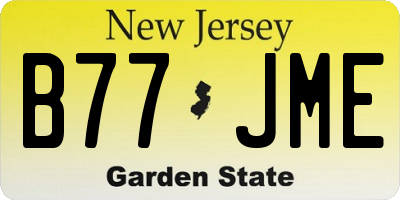 NJ license plate B77JME
