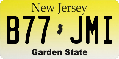 NJ license plate B77JMI