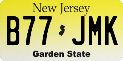 NJ license plate B77JMK