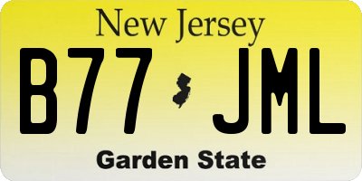 NJ license plate B77JML