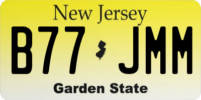NJ license plate B77JMM