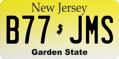 NJ license plate B77JMS