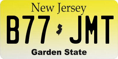 NJ license plate B77JMT