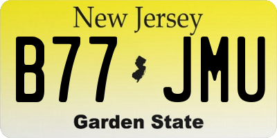 NJ license plate B77JMU