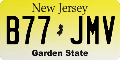 NJ license plate B77JMV