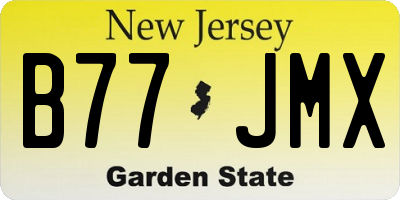NJ license plate B77JMX