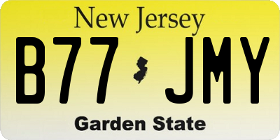 NJ license plate B77JMY
