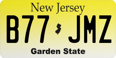 NJ license plate B77JMZ