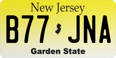 NJ license plate B77JNA