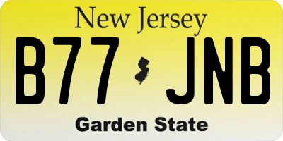 NJ license plate B77JNB