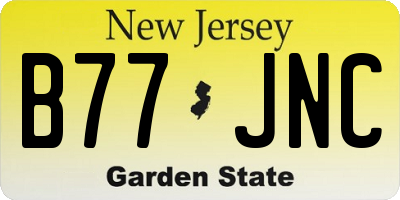 NJ license plate B77JNC