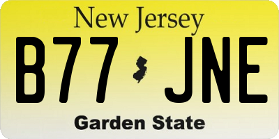 NJ license plate B77JNE