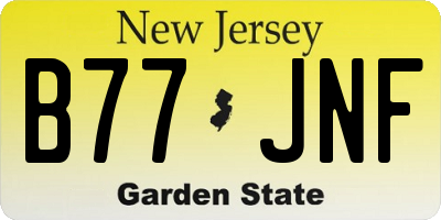 NJ license plate B77JNF