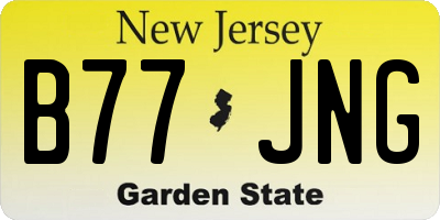 NJ license plate B77JNG