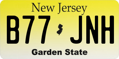 NJ license plate B77JNH