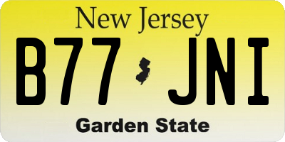 NJ license plate B77JNI