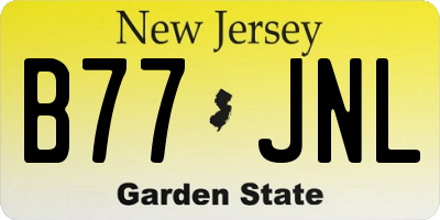 NJ license plate B77JNL