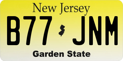 NJ license plate B77JNM