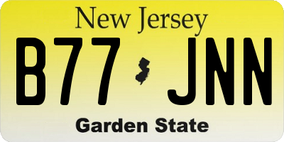 NJ license plate B77JNN
