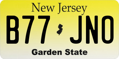 NJ license plate B77JNO