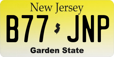 NJ license plate B77JNP