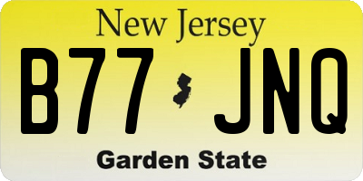 NJ license plate B77JNQ