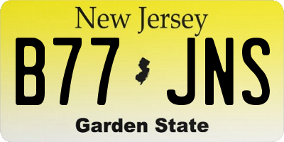 NJ license plate B77JNS