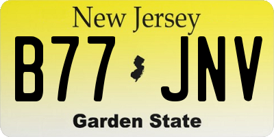 NJ license plate B77JNV
