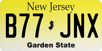 NJ license plate B77JNX