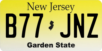 NJ license plate B77JNZ