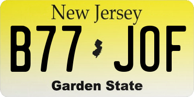 NJ license plate B77JOF