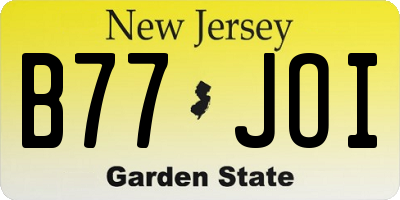 NJ license plate B77JOI