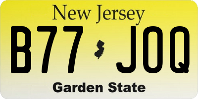 NJ license plate B77JOQ
