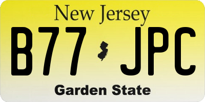 NJ license plate B77JPC