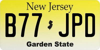 NJ license plate B77JPD