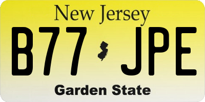 NJ license plate B77JPE