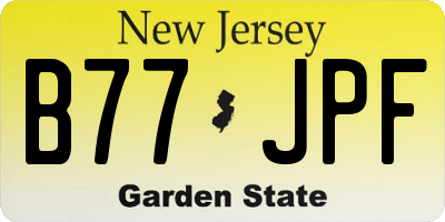 NJ license plate B77JPF