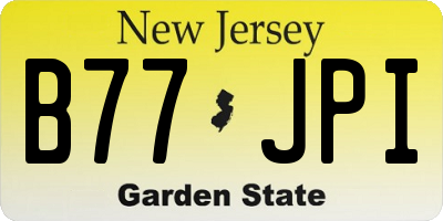 NJ license plate B77JPI
