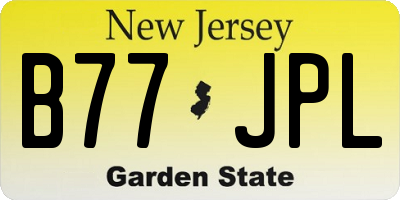 NJ license plate B77JPL