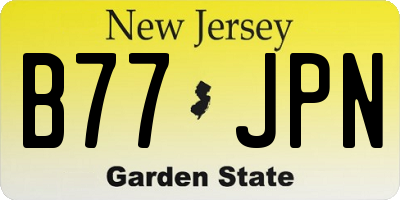 NJ license plate B77JPN