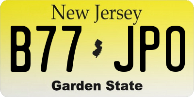NJ license plate B77JPO
