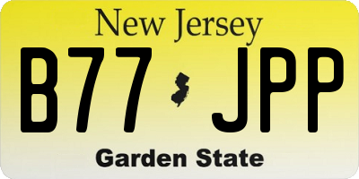 NJ license plate B77JPP