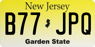 NJ license plate B77JPQ