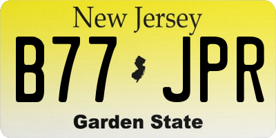 NJ license plate B77JPR