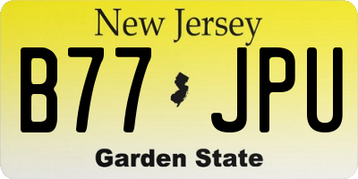 NJ license plate B77JPU