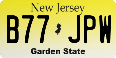 NJ license plate B77JPW